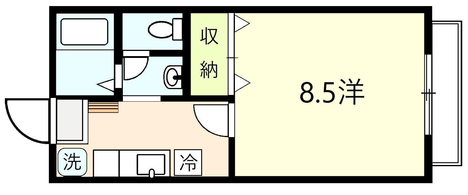 コートドゥーレ(1K/1階)の間取り写真
