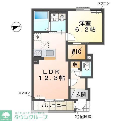 ロンドゥネージュ -ROND DE NEIGE -(1LDK/1階)の間取り写真