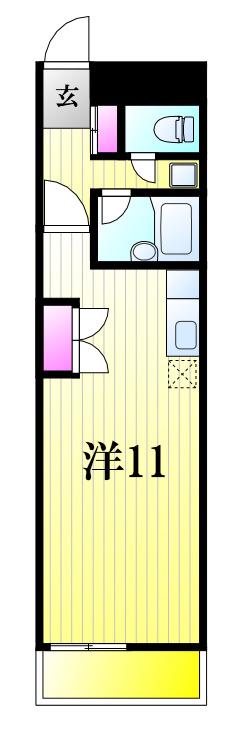 ホワイトパレスKOMIZO(ワンルーム/1階)の間取り写真