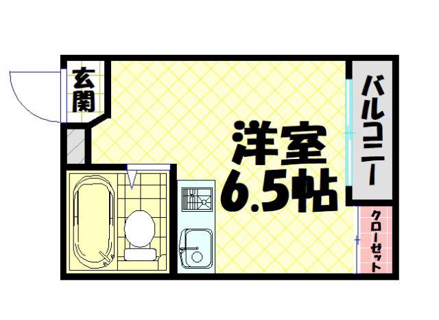 アウトバーンGK(ワンルーム/2階)の間取り写真