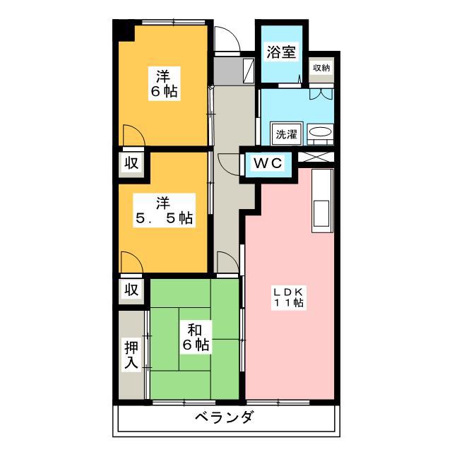 シャルマンK(3LDK/5階)の間取り写真