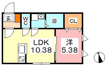 SARAH(1LDK/1階)の間取り写真
