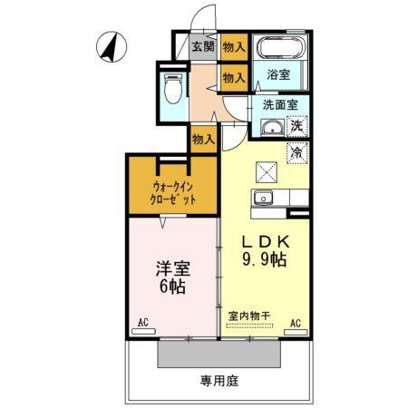 グリーンハイツ金沢(1LDK/1階)の間取り写真