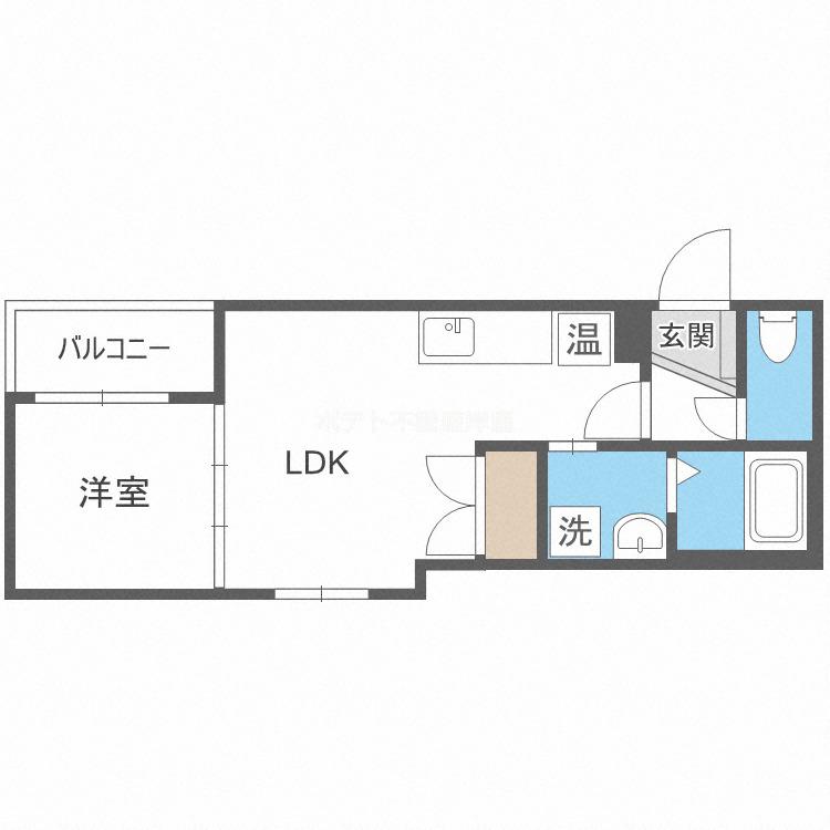 ラ・セーヌ安立(1LDK/1階)の間取り写真