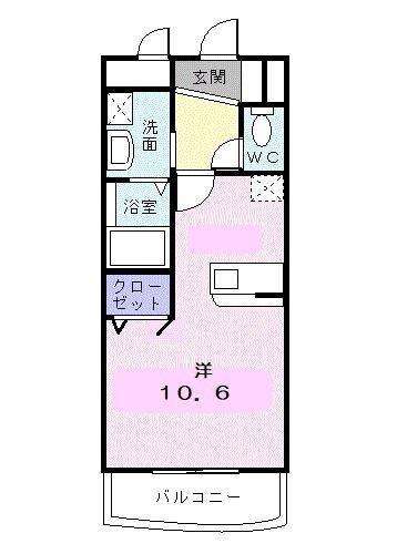 シャンドフレーズII(ワンルーム/2階)の間取り写真