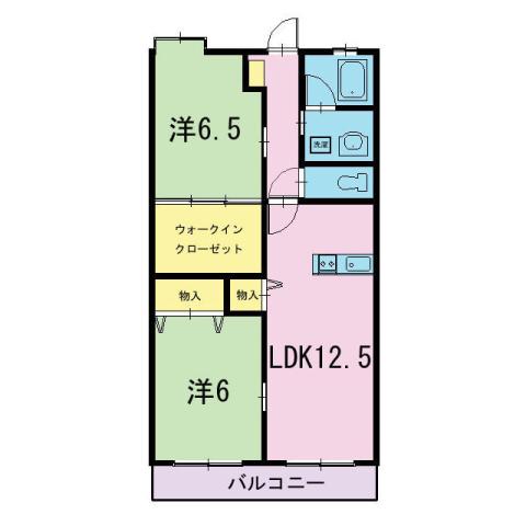 ヴィラージュ(2LDK/2階)の間取り写真