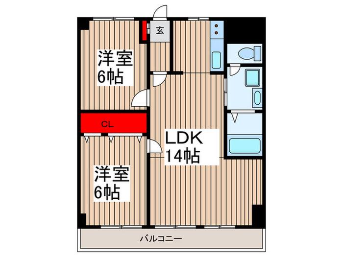 キャピタルステーション(2LDK/4階)の間取り写真