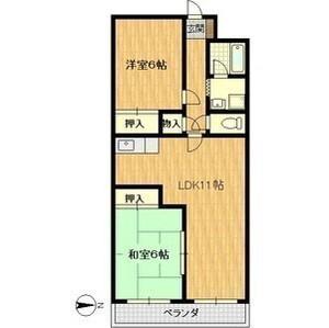 メゾンノール加島(2LDK/5階)の間取り写真