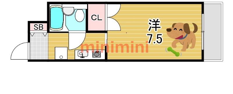 ハイツ沢良木(1K/3階)の間取り写真