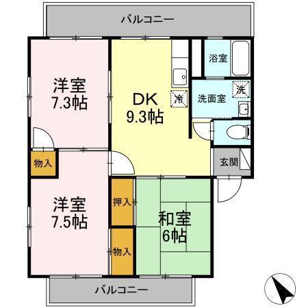 オリヴィエ東川口(3LDK/3階)の間取り写真