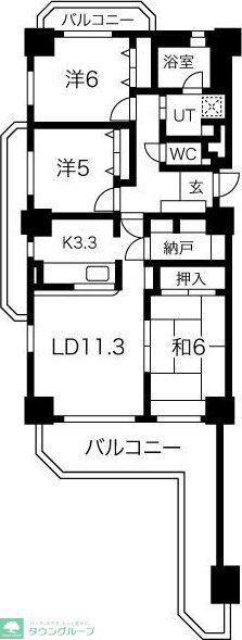 バンベール・グラン山手弐番館(3SLDK/4階)の間取り写真