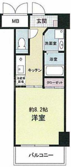 ドゥーエ本庄(1K/3階)の間取り写真