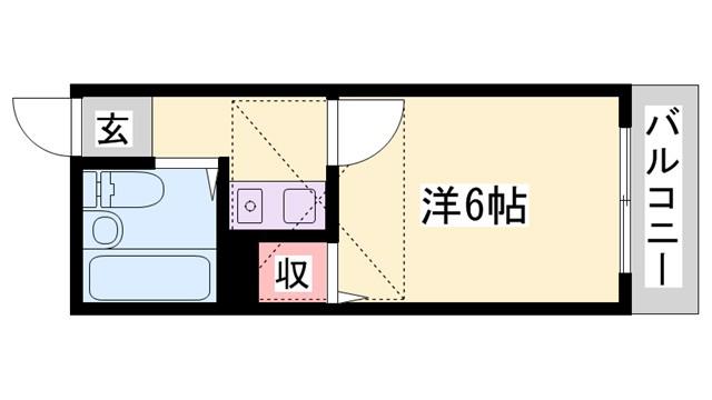 ジョイパレス新在家(1K/1階)の間取り写真