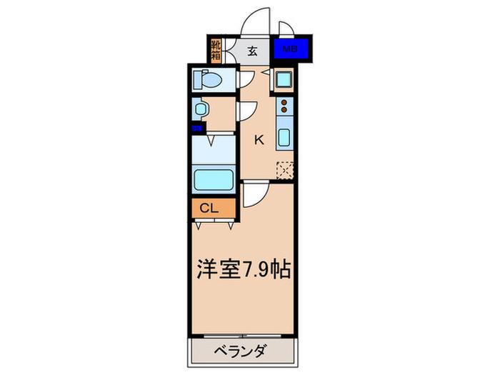 アスヴェル京都東寺前(1K/5階)の間取り写真