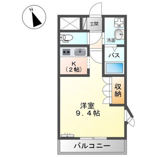アクアサイドA(1K/2階)の間取り写真