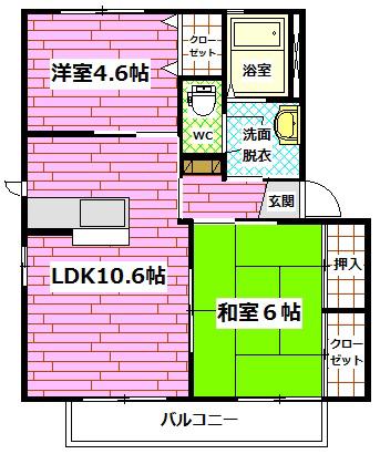 メゾン プチ(2LDK/2階)の間取り写真