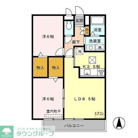 ロイヤルハーモニー(2LDK/2階)の間取り写真