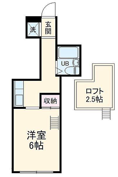 BCASA稲毛海岸RE-BORN(1K/2階)の間取り写真
