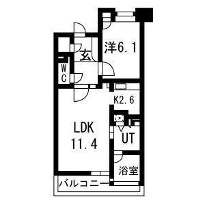 ラ メルカーサIII(1LDK/9階)の間取り写真
