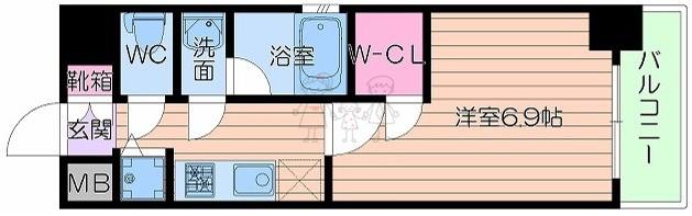 サムティ天王寺イースト(1K/5階)の間取り写真