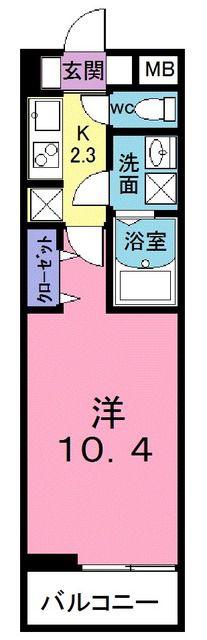 ルーモベルビ・トロア(1K/2階)の間取り写真