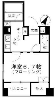 メゾンセクレール(1K/2階)の間取り写真