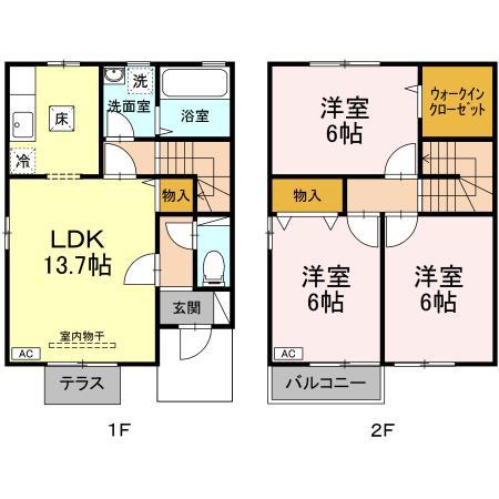 サニーハウス(3LDK/1階)の間取り写真