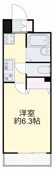 ジュネス医大東(1K/9階)の間取り写真