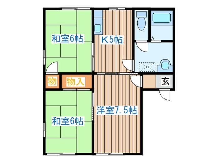 フレグランスJA・B(3K/1階)の間取り写真