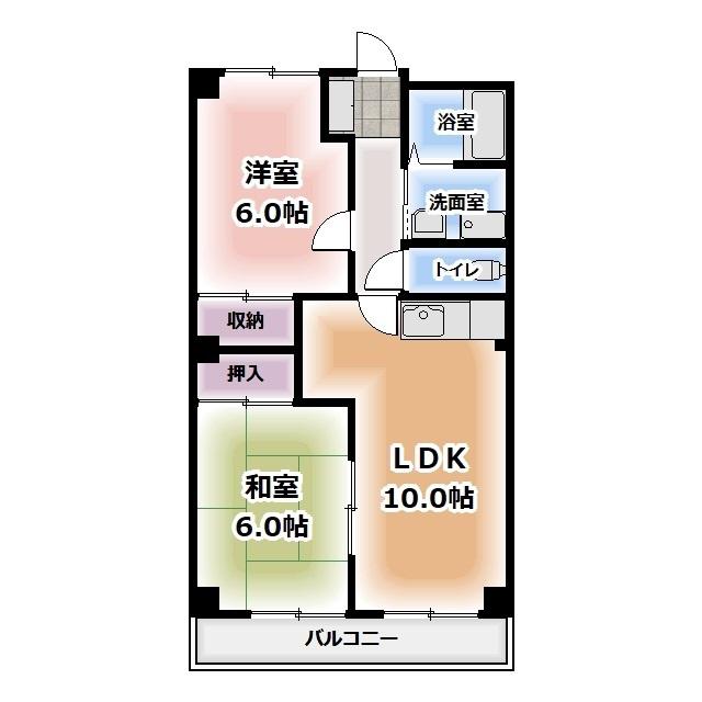 ガーデンハイツII(2LDK/1階)の間取り写真