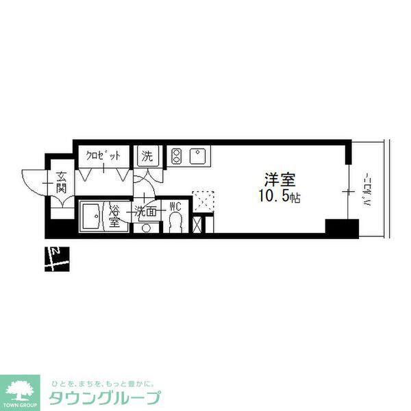 泉アパートメント(ワンルーム/8階)の間取り写真