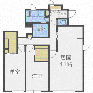 ノースミール(2LDK/1階)の間取り写真