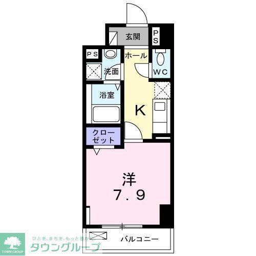 トゥットフェリーチェ八王子(1K/5階)の間取り写真