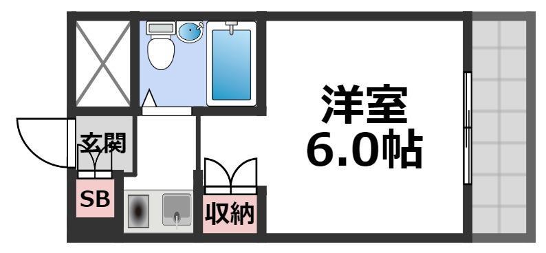 ネオコート天王寺(1K/4階)の間取り写真