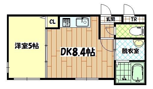 IMS2.7(1DK/3階)の間取り写真