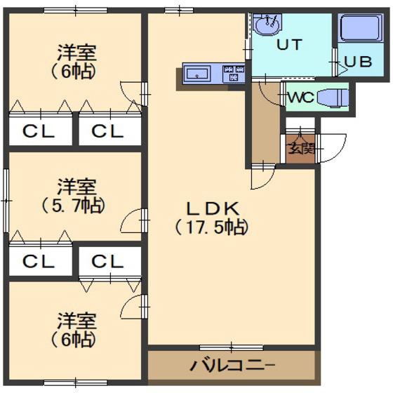 ウィンザーコート駒場(3LDK/4階)の間取り写真