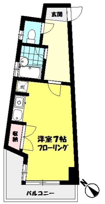 アルクファース(ワンルーム/4階)の間取り写真