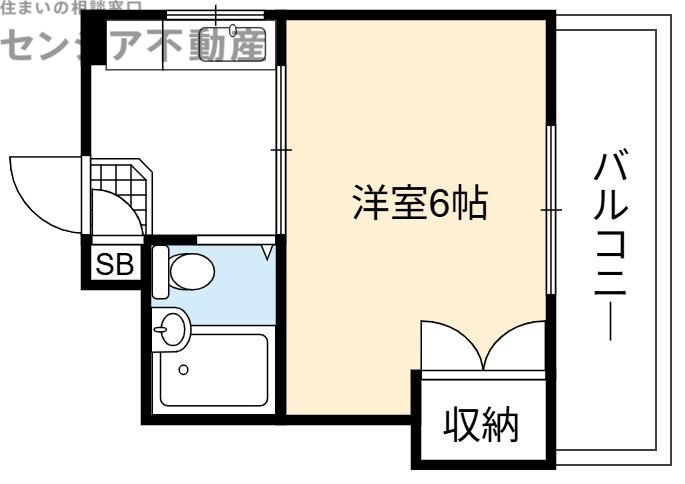 マンション幸(1K/4階)の間取り写真