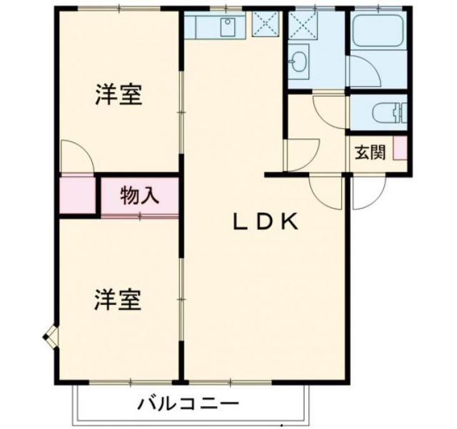 KSポラールS棟(2LDK/1階)の間取り写真