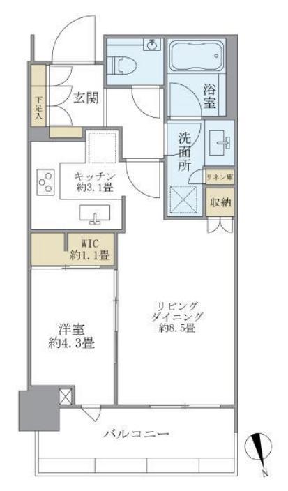 GLOBAL FRONT TOWER(1LDK/5階)の間取り写真