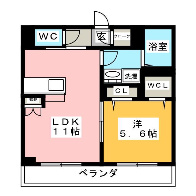 WELINA湘南(1LDK/2階)の間取り写真