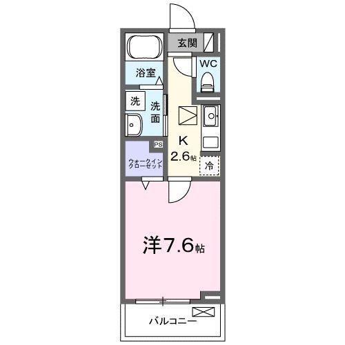 キャッスルコートIII(1K/1階)の間取り写真