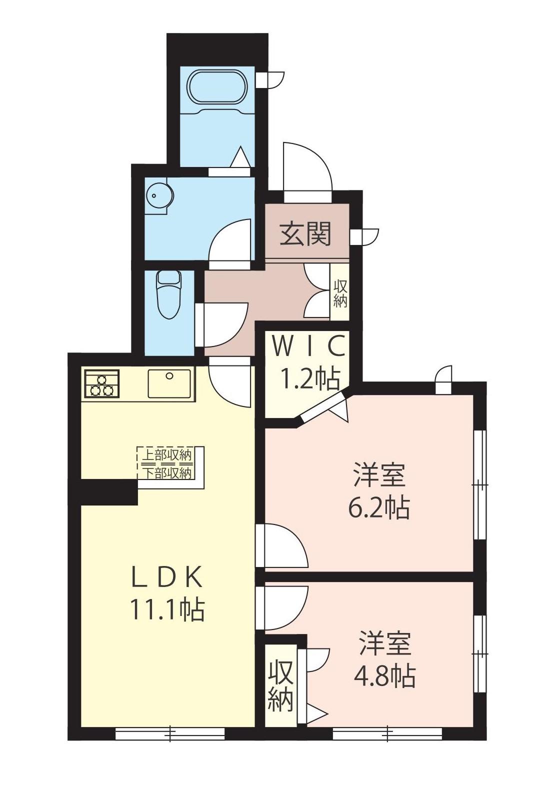 LA LUCE中井(2LDK/1階)の間取り写真