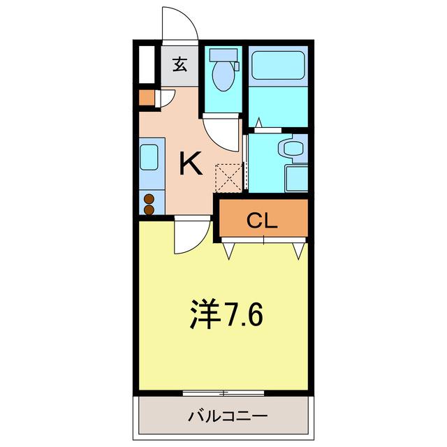TIERRA新安城(1K/4階)の間取り写真