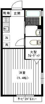 チェリーヒルズ(1K/2階)の間取り写真