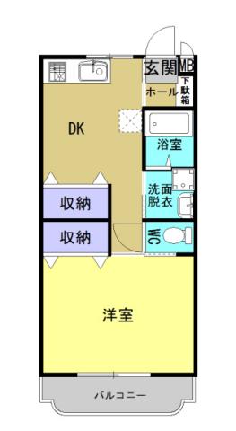 ユーミー SUZUKI(1DK/4階)の間取り写真