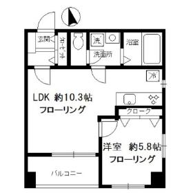 ニューハイム小原参番館(1LDK/6階)の間取り写真