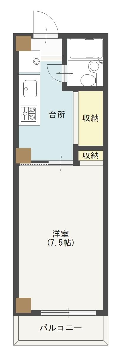 KTハイム(1K/2階)の間取り写真