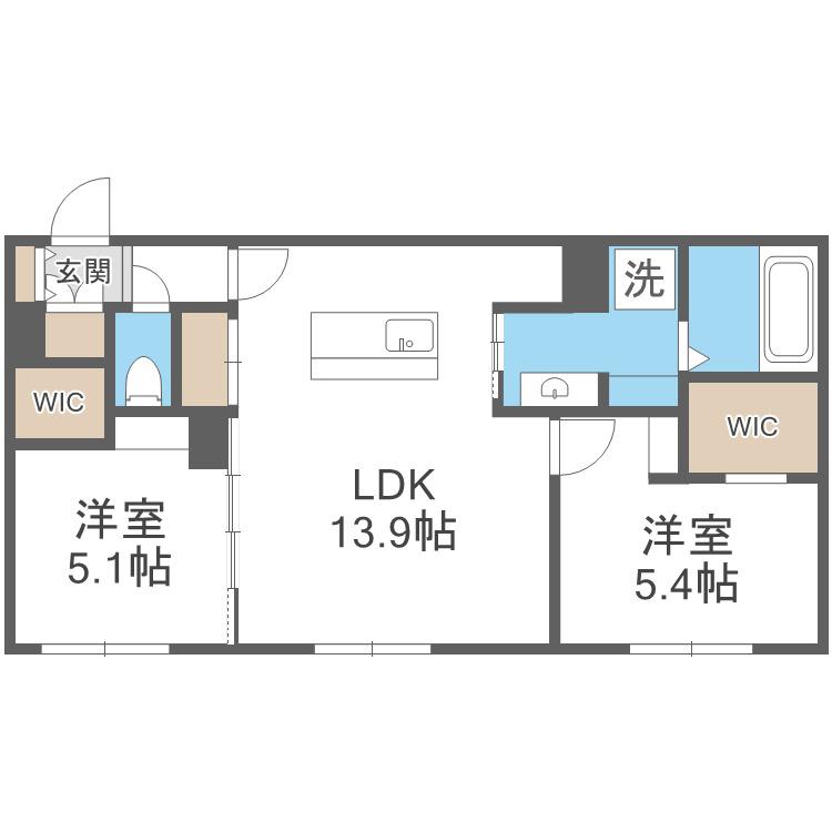 RーFINO宮の沢(2LDK/2階)の間取り写真