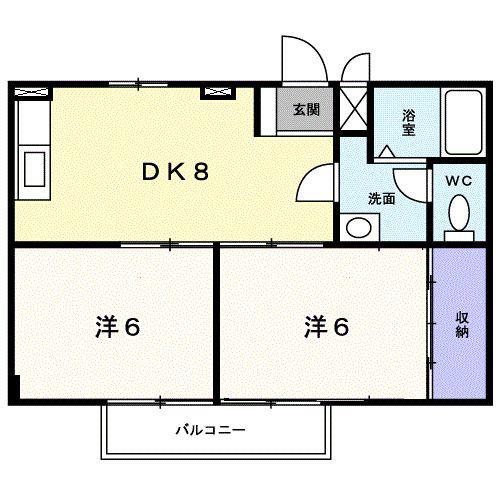 サンエステート(2DK/1階)の間取り写真